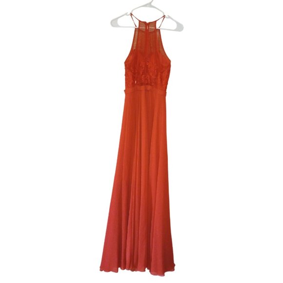 Azazie Burnt Orange Bridesmaid Dress Size A4 - Picture 3 of 3